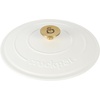 image:imageCrock Pot Artisan 5 Quart Enameled Cast Iron Round Dutch Oven RedMatte Linen White w Gold Knob