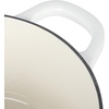 image:imageCrock Pot Artisan 5 Quart Enameled Cast Iron Round Dutch Oven RedMatte Linen White w Gold Knob