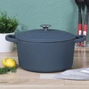 image:imageCrock Pot Artisan 5 Quart Enameled Cast Iron Round Dutch Oven RedMatte Navy Blue
