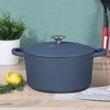 image:imageCrock Pot Artisan 5 Quart Enameled Cast Iron Round Dutch Oven RedMatte Navy Blue