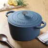 image:imageCrock Pot Artisan 5 Quart Enameled Cast Iron Round Dutch Oven RedMatte Navy Blue