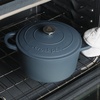 image:imageCrock Pot Artisan 5 Quart Enameled Cast Iron Round Dutch Oven RedMatte Navy Blue