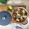 image:imageCrock Pot Artisan 5 Quart Enameled Cast Iron Round Dutch Oven RedMatte Navy Blue