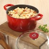 image:imageCrock Pot Artisan 5 Quart Enameled Cast Iron Round Dutch Oven RedRed w Glass Lid