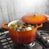 image:imageCrock Pot Artisan 5 Quart Enameled Cast Iron Round Dutch Oven RedSunset Orange