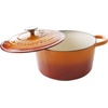 image:imageCrock Pot Artisan 5 Quart Enameled Cast Iron Round Dutch Oven RedSunset Orange