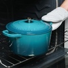 image:imageCrock Pot Artisan 5 Quart Enameled Cast Iron Round Dutch Oven RedTeal Ombre