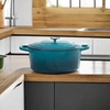 image:imageCrock Pot Artisan 5 Quart Enameled Cast Iron Round Dutch Oven RedTeal Ombre