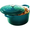 image:imageCrock Pot Artisan 5 Quart Enameled Cast Iron Round Dutch Oven RedTeal Ombre