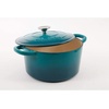 image:imageCrock Pot Artisan 5 Quart Enameled Cast Iron Round Dutch Oven RedTeal Ombre