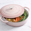 image:imageCrock Pot Artisan Enameled Cast Iron Braiser WLid 5Quart AquaBlush Pink