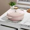 image:imageCrock Pot Artisan Enameled Cast Iron Braiser WLid 5Quart AquaBlush Pink