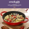 image:imageCrock Pot Artisan Enameled Cast Iron Braiser WLid 5Quart AquaRed w Glass Lid