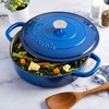 image:imageCrock Pot Artisan Enameled Cast Iron Braiser WLid 5Quart AquaSapphire Blue