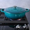 image:imageCrock Pot Artisan Enameled Cast Iron Braiser WLid 5Quart AquaTeal Ombre