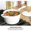image:imageCrockPot 3Quart European Enameled Cast Iron Saucepan with Lid  Gradient Red Durable Oven Safe CookwareMatte Linen White