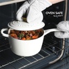 image:imageCrockPot 3Quart European Enameled Cast Iron Saucepan with Lid  Gradient Red Durable Oven Safe CookwareMatte Linen White