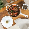 image:imageCrockPot 3Quart European Enameled Cast Iron Saucepan with Lid  Gradient Red Durable Oven Safe CookwareMatte Linen White