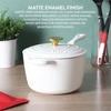 image:imageCrockPot 3Quart European Enameled Cast Iron Saucepan with Lid  Gradient Red Durable Oven Safe CookwareMatte Linen White
