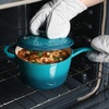 image:imageCrockPot 3Quart European Enameled Cast Iron Saucepan with Lid  Gradient Red Durable Oven Safe CookwareTeal Ombre