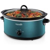 image:imageCrockPot 7Quart Manual Slow Cooker Family Size Serves 8 People amp Fits 6lb Roast Removable Stoneware with Warming Setting Dishwasher Safe for Easy Cleanup CharcoalTurquoise