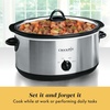 image:imageCrockPot 7Quart Manual Slow Cooker Family Size Serves 8 People amp Fits 6lb Roast Removable Stoneware with Warming Setting Dishwasher Safe for Easy Cleanup CharcoalStainless Steel
