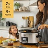 image:imageCrockPot 7Quart Slow Cooker Portable Programmable with Timer Locking Lid Stainless Steel an Essential Kitchen Appliance Perfect for Families and GatheringsSlow Cooker