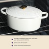 image:imageCrockPot Artisan Oval Enameled Cast Iron Dutch Oven 7Quart Scarlet RedLinen White w Gold Knob