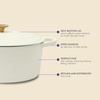 image:imageCrockPot Artisan Oval Enameled Cast Iron Dutch Oven 7Quart Scarlet RedLinen White w Gold Knob