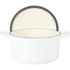 image:imageCrockPot Artisan Oval Enameled Cast Iron Dutch Oven 7Quart Scarlet RedMatte Linen White w Gold Knob