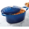image:imageCrockPot Artisan Oval Enameled Cast Iron Dutch Oven 7Quart Scarlet RedSapphire Blue