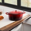 image:imageCrockPot Artisan Oval Enameled Cast Iron Dutch Oven 7Quart Scarlet RedScarlet Red
