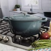 image:imageCrockPot Artisan Oval Enameled Cast Iron Dutch Oven 7Quart Scarlet RedSlate Gray