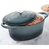 image:imageCrockPot Artisan Oval Enameled Cast Iron Dutch Oven 7Quart Scarlet RedSlate Gray