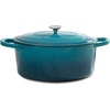 image:imageCrockPot Artisan Oval Enameled Cast Iron Dutch Oven 7Quart Scarlet RedTeal Ombre