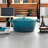 image:imageCrockPot Artisan Oval Enameled Cast Iron Dutch Oven 7Quart Scarlet RedTeal Ombre