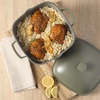 image:imageCrockPot Northvale Cast Aluminum Lightweight Durable 52 Quart Heavy Duty Dutch Oven Pot With Lid Oven Safe Dual Handles  Matte Linen WhiteMatte Sage Green