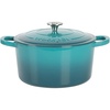 image:imageCrockPot Artisan Oval Enameled Cast Iron Dutch Oven 7Quart Scarlet RedTeal Ombre