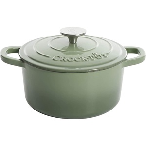 image:imageCrock Pot Artisan 5 Quart Enameled Cast Iron Round Dutch Oven RedPistachio Green
