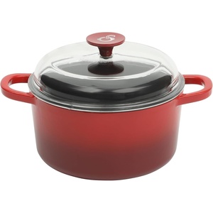 image:imageCrock Pot Artisan 5 Quart Enameled Cast Iron Round Dutch Oven RedRed w Glass Lid