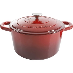 image:imageCrock Pot Artisan 5 Quart Enameled Cast Iron Round Dutch Oven RedScarlet Red