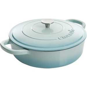 image:imageCrock Pot Artisan Enameled Cast Iron Braiser WLid 5Quart AquaAqua