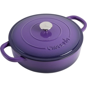 image:imageCrock Pot Artisan Enameled Cast Iron Braiser WLid 5Quart AquaLavender Purple