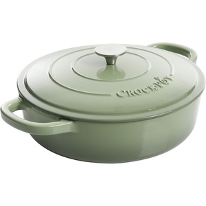 image:imageCrock Pot Artisan Enameled Cast Iron Braiser WLid 5Quart AquaPistachio