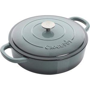 image:imageCrock Pot Artisan Enameled Cast Iron Braiser WLid 5Quart AquaSlate Gray