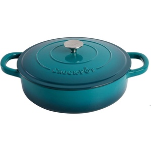 image:imageCrock Pot Artisan Enameled Cast Iron Braiser WLid 5Quart AquaTeal Ombre