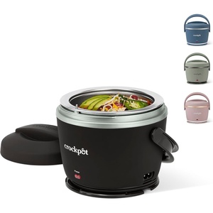 image:imageCrockPot 20oz Portable Electric Food Warmer Personal Lunch Box Keeps Food SpillFree amp Warm Ideal for Travel Work Car OntheGo DishwasherSafe Giftable Faded BlueBlack Licorice