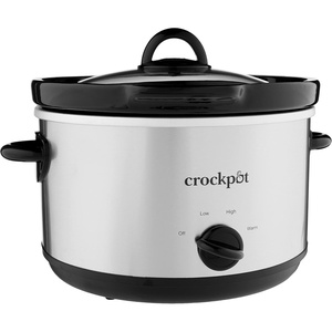 image:imageCrockPot 3Quart Manual Slow Cooker Serves 3 People Great for Small Meals Dips amp Sides Removable Stoneware is Oven amp DishwasherSafe Stainless Steel5Quart