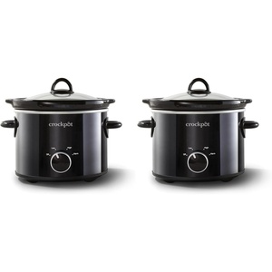 image:imageCrockPot 3Quart Manual Slow Cooker Serves 3 People Great for Small Meals Dips amp Sides Removable Stoneware is Oven amp DishwasherSafe Stainless Steel2Quart Pack of 2