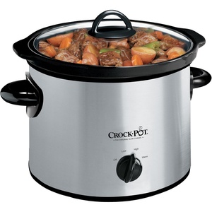image:imageCrockPot 3Quart Manual Slow Cooker Serves 3 People Great for Small Meals Dips amp Sides Removable Stoneware is Oven amp DishwasherSafe Stainless Steel3Quart